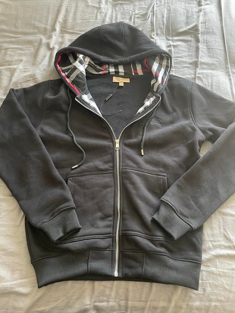 Burberry Zwart Vest met Capuchon - Maat S, Kleding | Heren, Truien en Vesten, Zo goed als nieuw, Maat 46 (S) of kleiner, Zwart