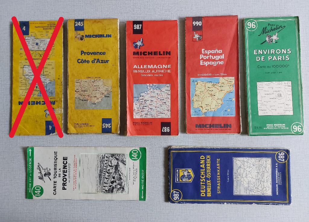 Diverse oude MICHELIN Wegenkaarten Landkaarten, Gelezen, Overige gebieden, Michelin, Ophalen of Verzenden