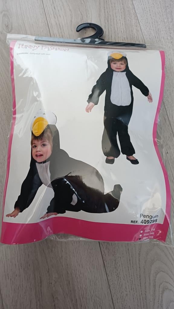 Leuk pinguïn pak voor kinderen - Maat 164, Ophalen of Verzenden, Zo goed als nieuw, 158 t/m 164, Jongen of Meisje