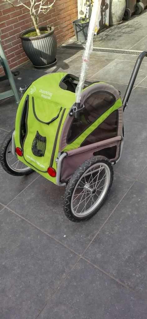 Honden fietskar Doggyride Mini20 Trailer groen- Britch lite, Fietsen en Brommers, Ophalen, Opvouwbaar, 20 tot 40 kg, Zo goed als nieuw