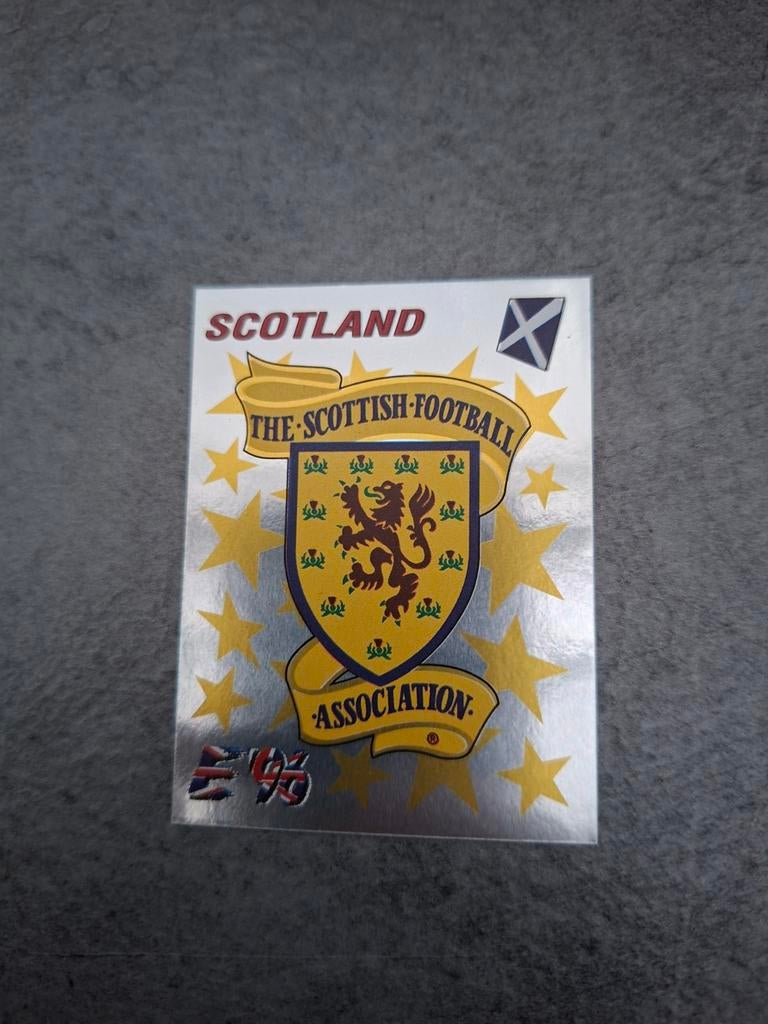 Panini sticker Euro 96 Engeland. Embleem Schotland., Ophalen of Verzenden, Zo goed als nieuw, Sticker