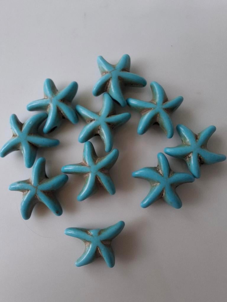 10 stuks howliet zeester kralen blauw lichtblauw, Ophalen of Verzenden, Nieuw, Kraal