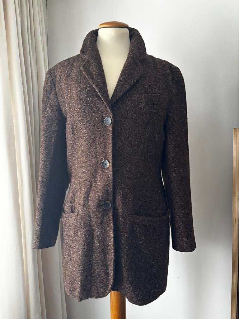 Choice Steilmann mt 36- vintage wollen blazer - jaren 90, Kleding | Dames, Ophalen, Bruin, Jasje, Maat 36 (S)