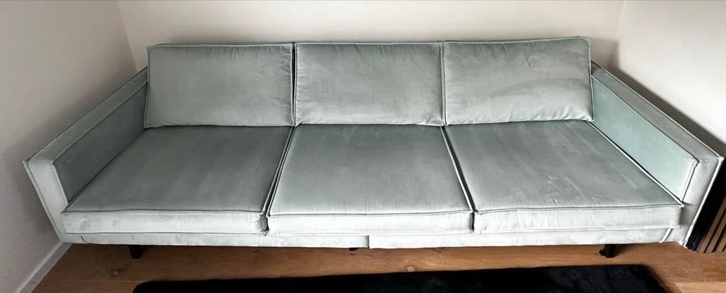 BePureHome Woood Rodeo 3-zits bank - Velvet Mint, Ophalen, 250 tot 300 cm, Driepersoons, 75 tot 100 cm
