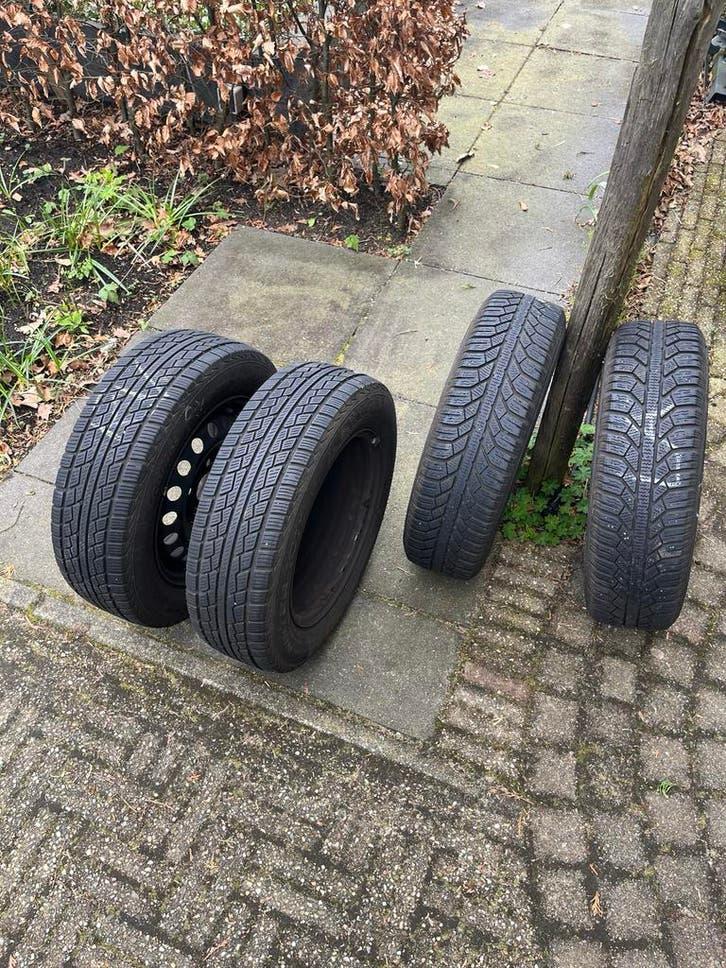 4 Winterbanden 165/70 R14 incl. Velgen, Ophalen, 14 inch, Gebruikt, Banden en Velgen