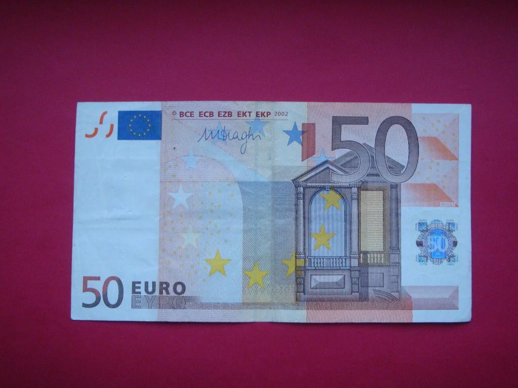 Bankbiljet Nederland 50 Euro handtekening Draghi 2002., Verzenden, Overige landen, 50 euro, Los biljet