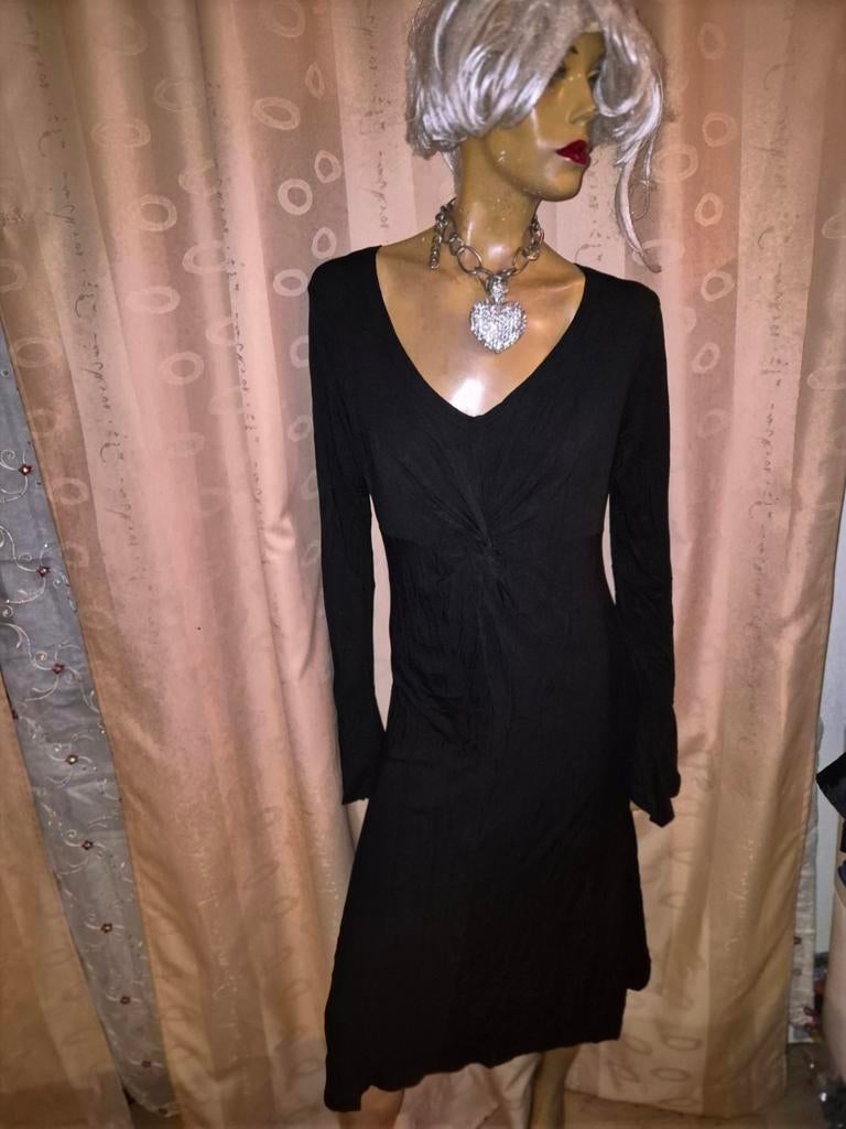 Zwarte jurk met lange mouwen van cora kemperman maat L, Zwart, Maat 42/44 (L), Ophalen of Verzenden, Cora Kemperman