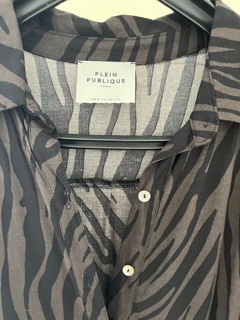 Plein Publique jurk L/40/42 zebraprint bruin/zwart zgan, Kleding | Dames, Bruin, Maat 42/44 (L), Ophalen of Verzenden, Zo goed als nieuw