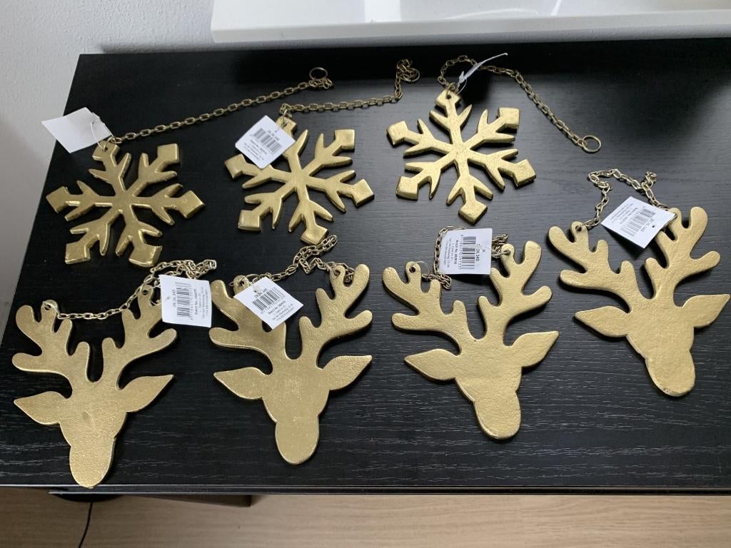 Set van 4 metalen Kersthangers - Kerstbomen- . Voor
