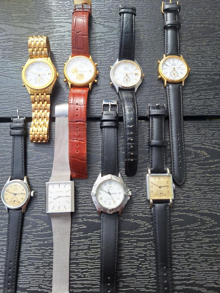 Lot horloges. Breitling seiko dugena enicar onsa, Ophalen, Zo goed als nieuw, Staal, Seiko