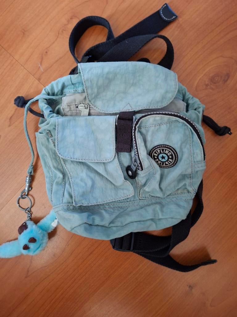 Kipling klein blauwe rugzak/rugtas met aapje, Gebruikt, 25 tot 40 cm, Ophalen of Verzenden, Kipling
