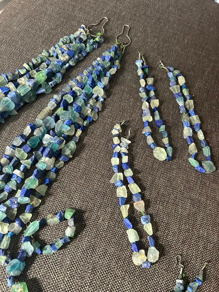 Fluoriet en Lapis Lazuli ketting - 50cm, Blauw, Nieuw, Ophalen of Verzenden, Steen of Mineraal