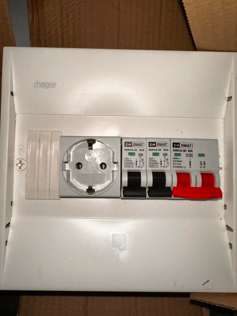 Hager + ABB PV verdeler 2x B16 + WCD - Emat, Ophalen of Verzenden, Nieuw, Overige typen