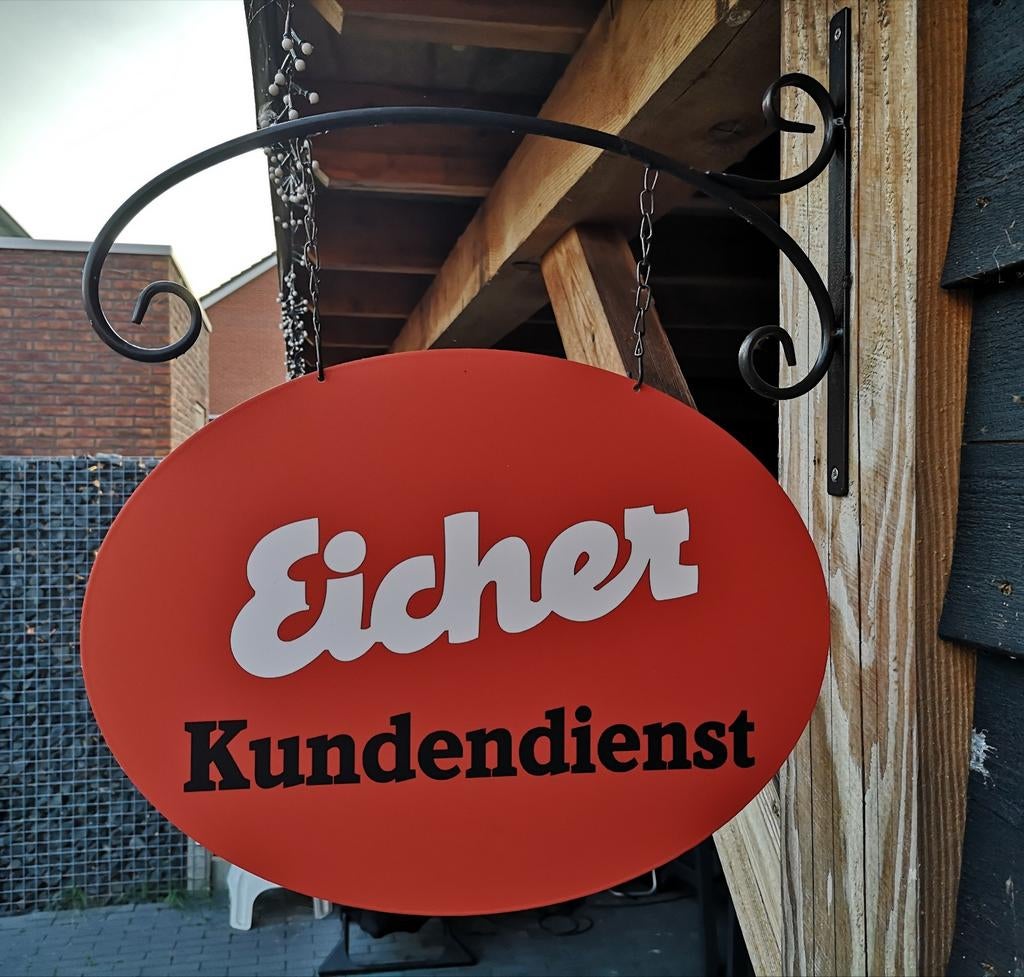 Dubbelzijdig EICHER uithangbord(incl. beugel), Ophalen of Verzenden, Nieuw, Reclamebord