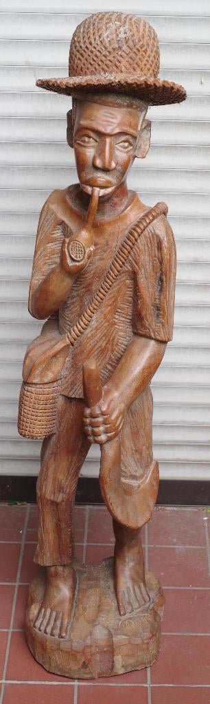 beeld man met pijp, Ophalen, Handgemaakt, 50 - 100 cm, Beeld