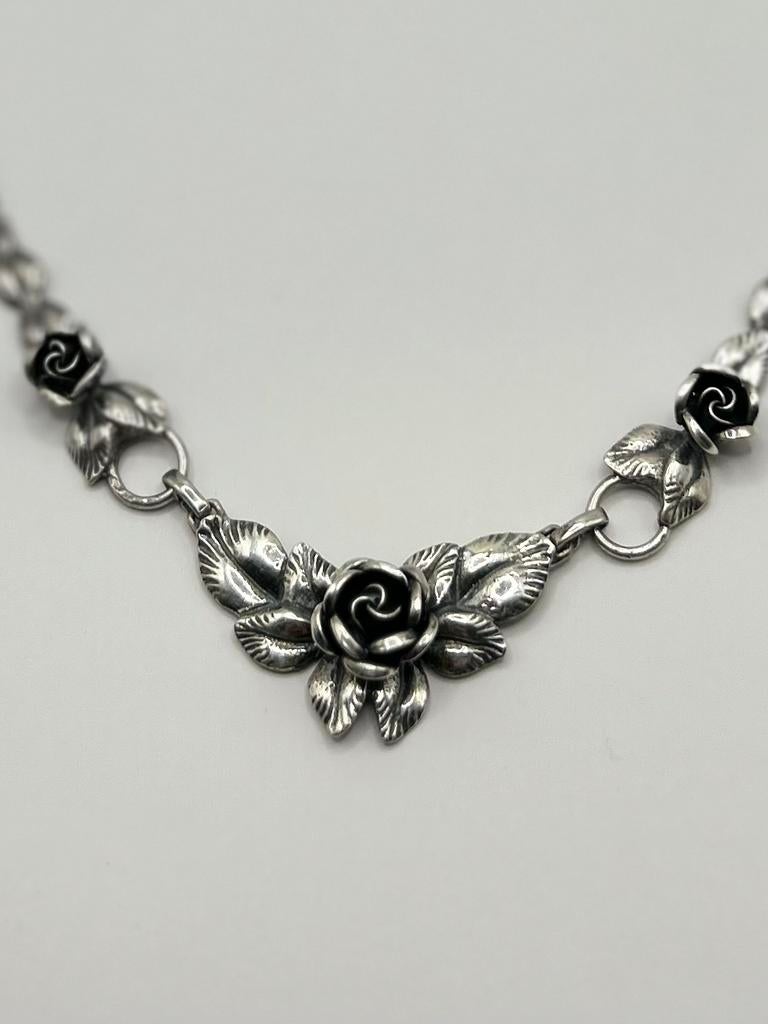 Sterling zilver 925 rozen halsketting van TEKA Theodor Klotz, Ophalen of Verzenden, Zilver, Zilver