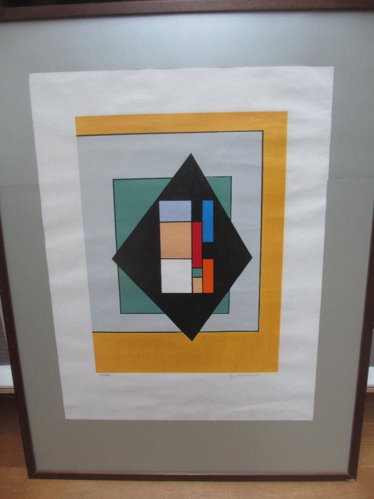 Zeefdruk Guy Vanderbranden potlood gesigneerd