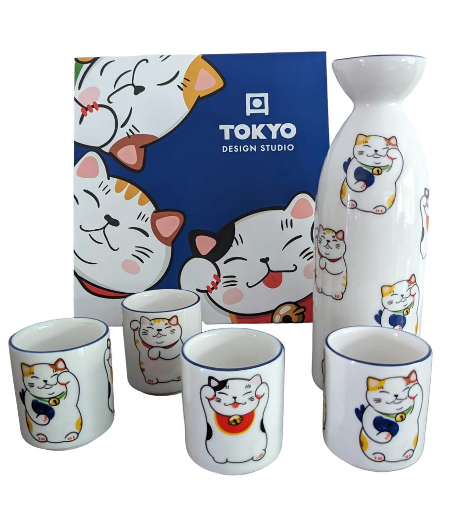 Nieuw, Tokyo Design Studio Kawaii Lucky Cat sake set, SALE, Keramiek, Nieuw, Ophalen of Verzenden, Mail@tokyo-design-studio.com