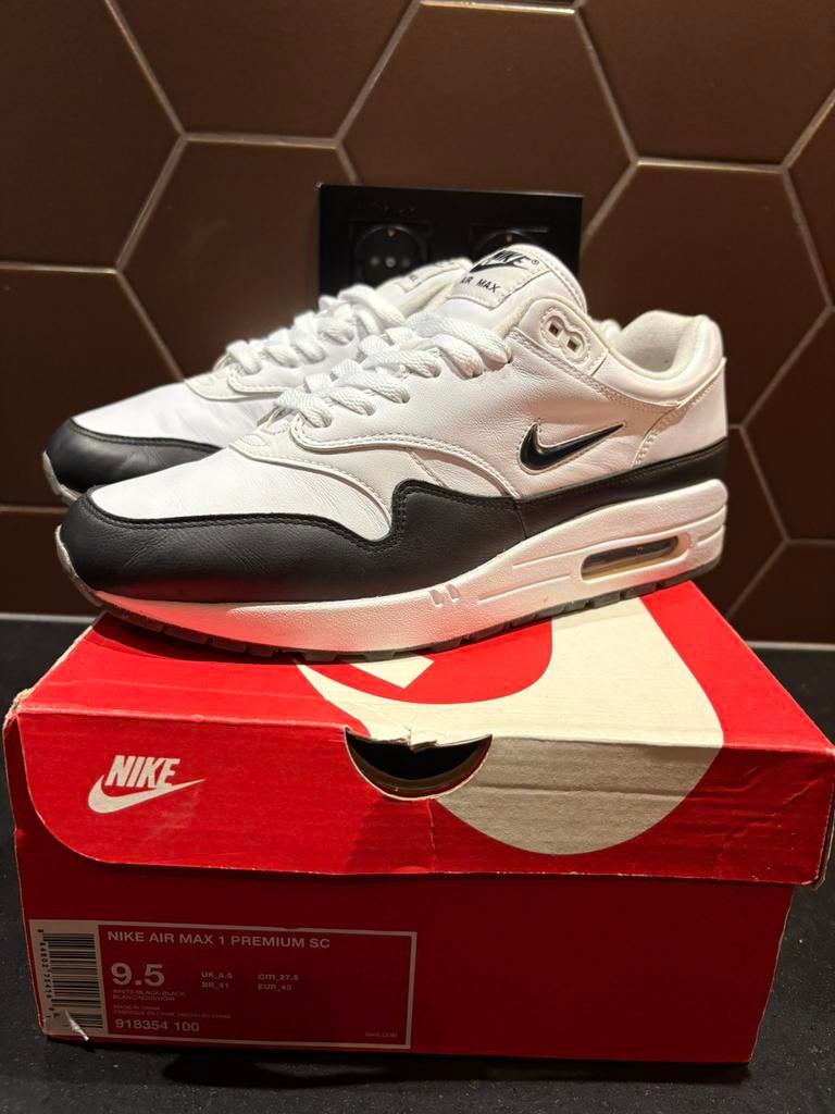 Nike Air Max 1 Jewel Black EU43, Kleding | Heren, Ophalen, Wit, Sneakers of Gympen, Zo goed als nieuw