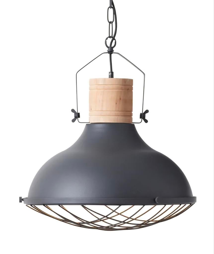 2x Brilliant grote hanglamp Emma – zwart – Ø47cm – E27, Ophalen of Verzenden, Zo goed als nieuw, Metaal, Minder dan 50 cm