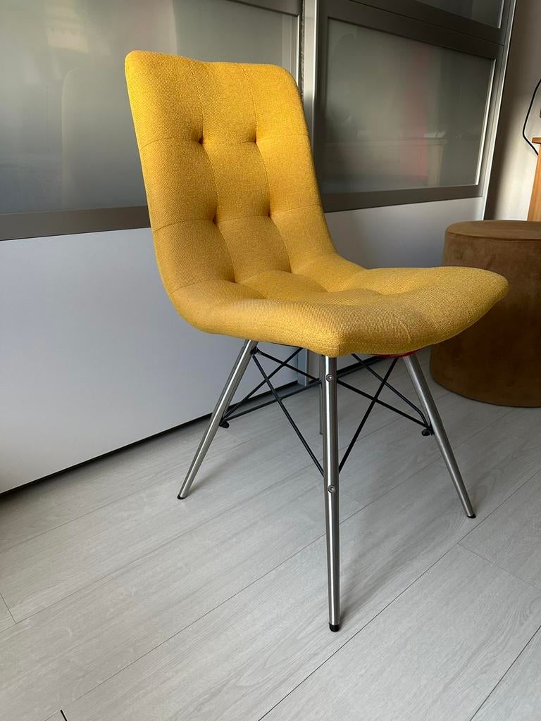 H&H stoel in het okergeel.. echt zgan!, Huis en Inrichting, Stoelen, Ophalen, Overige kleuren, Zo goed als nieuw, Eén