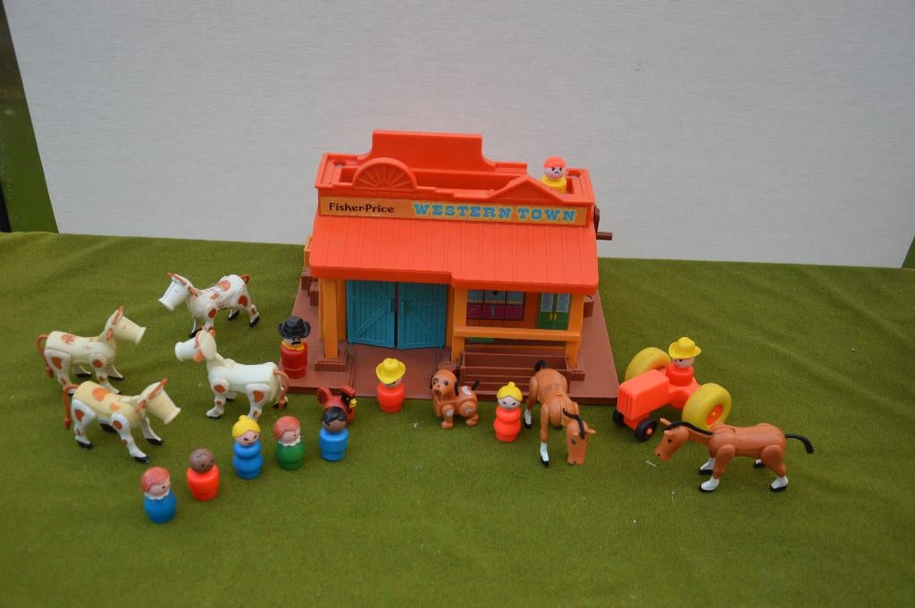 vintage Fisher Price speelset Western Town uit 1982, tractor, Ophalen of Verzenden, Gebruikt, Speelset