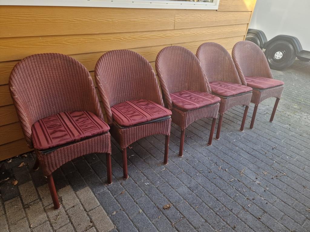 5 x Lloyd Loom eetkamerstoelen, Ophalen