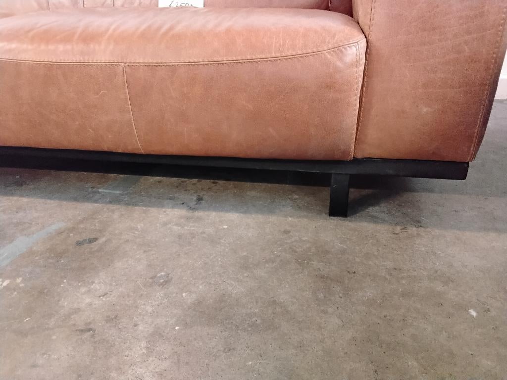 Prachtige bank leer, kwaliteit,  350=! Second Life Wolvega, Ophalen, Gebruikt, Driepersoons, Rechte bank