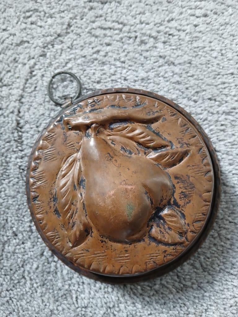 Antieke koperen peren puddingvorm, Ophalen of Verzenden