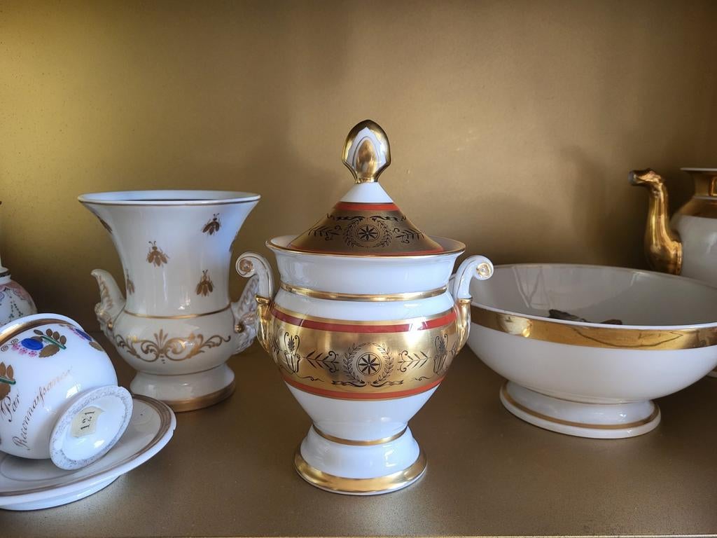 Prachtige Franse suikerpot van Limoges empire stijl, Ophalen of Verzenden