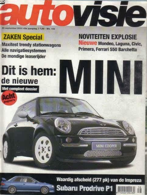 Autovisie 20 2000 : Subaru Impreza - Mini Cooper - Renault, Ophalen of Verzenden, Gelezen, Algemeen