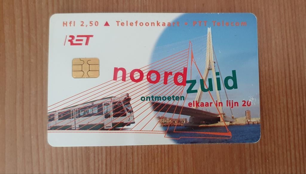 RET telefoonkaart noord-zuid lijn, Verzamelen, Ophalen of Verzenden, Nieuw, Bus of Metro, Kaart of Prent