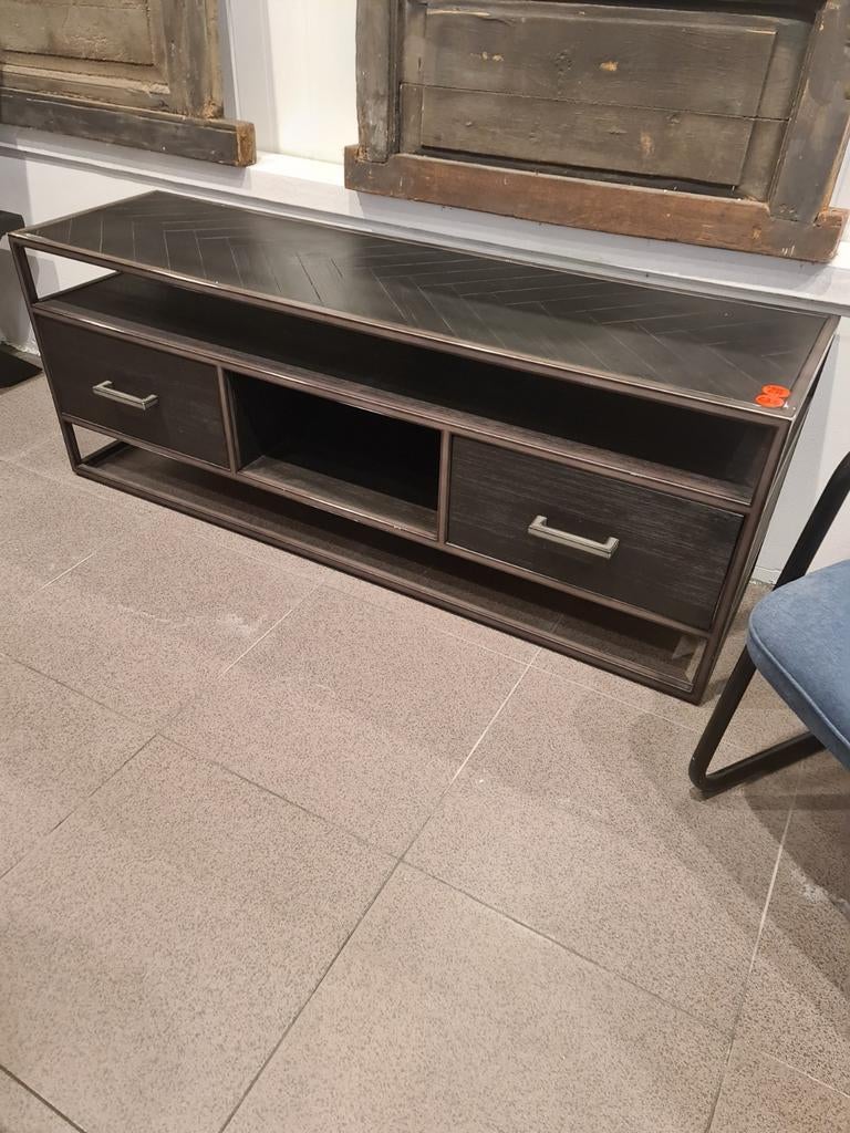 Nieuw Eleonora Hudson tv meubel 150cm visgraat acacia bkeuze, Ophalen, ., Nieuw, .