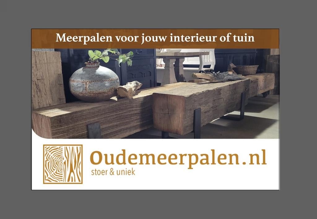 Grote voorraad Meerpalen voor tuin en terras., Ophalen, Gebruikt