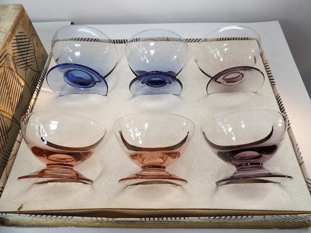 Art Deco Boomse Glazen, Cascade, Ophalen of Verzenden