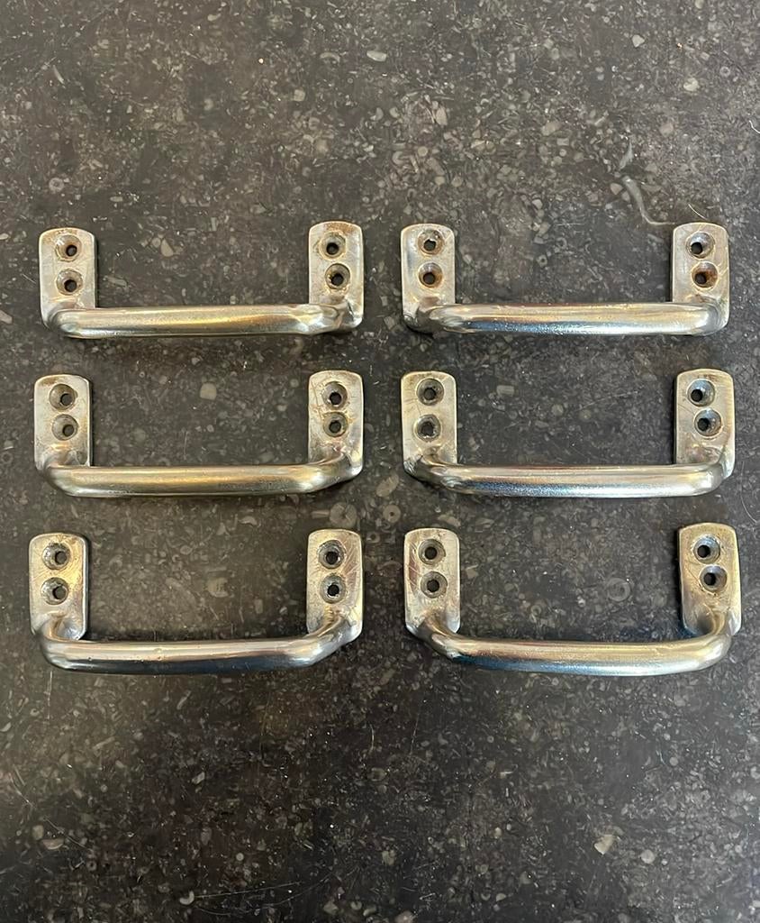 3xset Schuifraamgrepen Antiek Jaren 30 VERNIKKELD raamgrepen, Ophalen of Verzenden