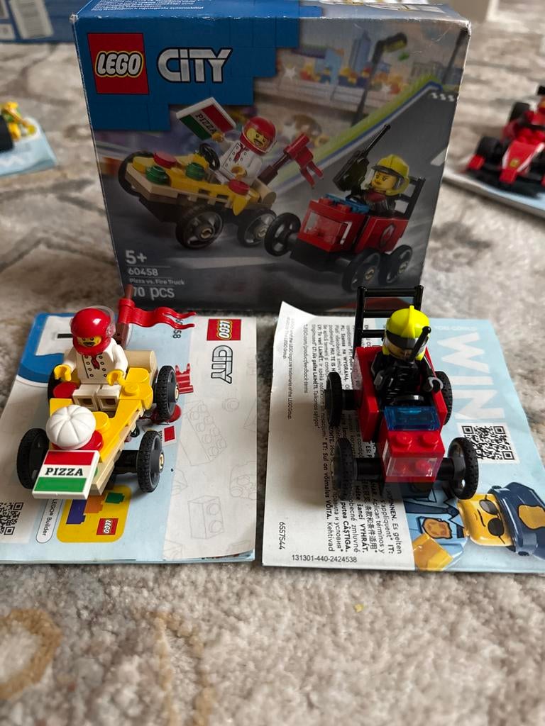 Lego City 60458 Pizza vs. Brandweerwagen, Ophalen of Verzenden, Zo goed als nieuw, Complete set, Lego