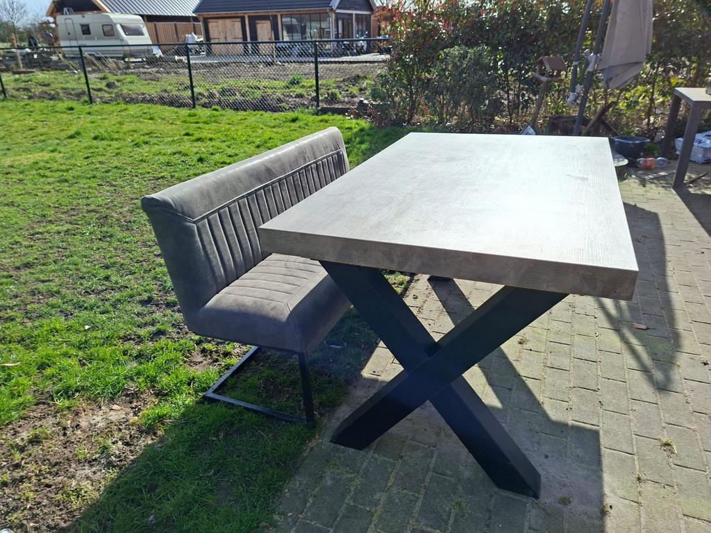 NOG HEEL MOOIE EETTAFEL EN EETTAFELBANK, Ophalen of Verzenden, Zo goed als nieuw, Rechthoekig, 50 tot 100 cm
