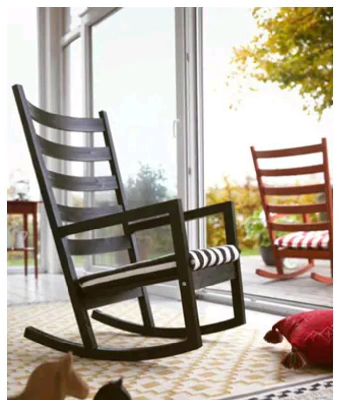 IKEA nieuw zwarte houten schommelstoel voor binnen en buiten, Ophalen, Nieuw, Zwart, Eén