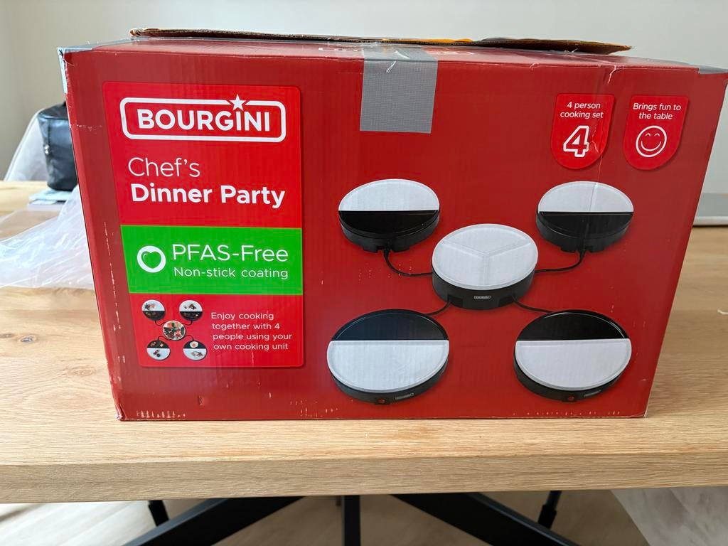 Bourgini Chef's Dinner Party - 4-persoons kookset, Witgoed en Apparatuur, Gourmetstellen, Ophalen of Verzenden, Gebruikt, 4 t/m 7 personen