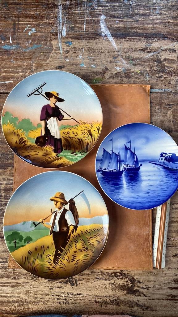 Drie art deco wandborden Villeroy et Boch, Ophalen of Verzenden