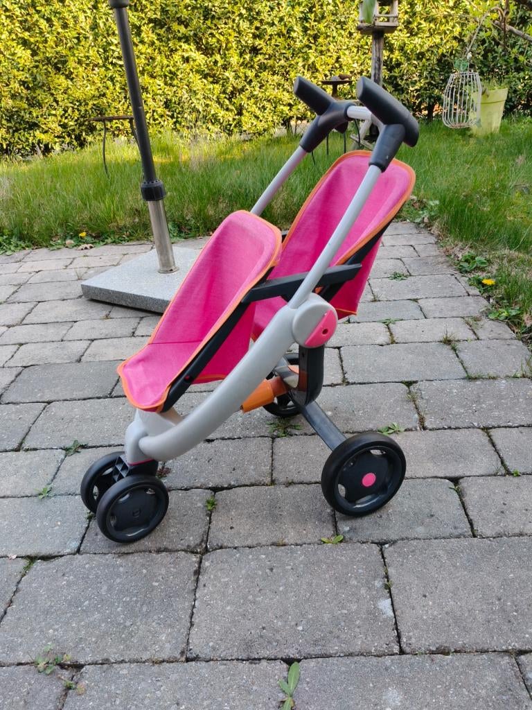 Smoby poppenwagen duo buggy voor 2 poppen, Ophalen, Gebruikt, Babypop