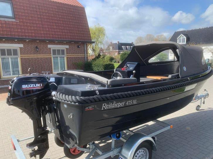 Reitdieper 475 XL met Suzuki 9.9 pk 4t injectie, 10 tot 30 pk, Ophalen of Verzenden, Zo goed als nieuw, 3 tot 6 meter
