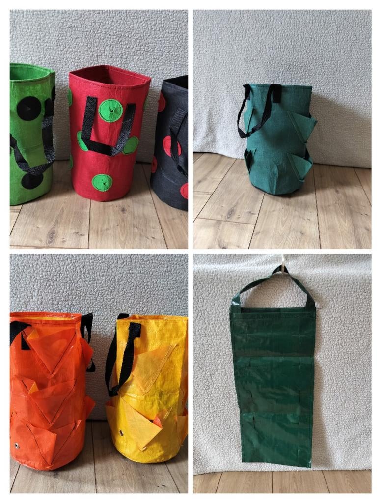 Aardbei of bloemenzakken, Tuin en Terras, Bloembakken en Plantenbakken, Kunststof, Minder dan 30 cm, Rond, Nieuw