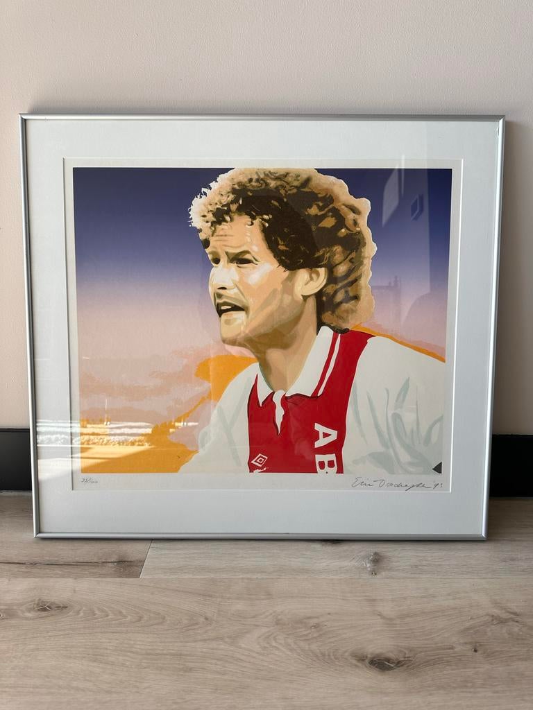 Danny Blind Ajax Zeefdruk 1993- Gesigneerd (33/100), Antiek en Kunst, Ophalen