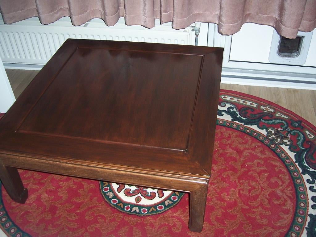 teak houten salontafel, Huis en Inrichting, Tafels | Salontafels, Ophalen, Gebruikt, 100 tot 150 cm, 50 tot 100 cm