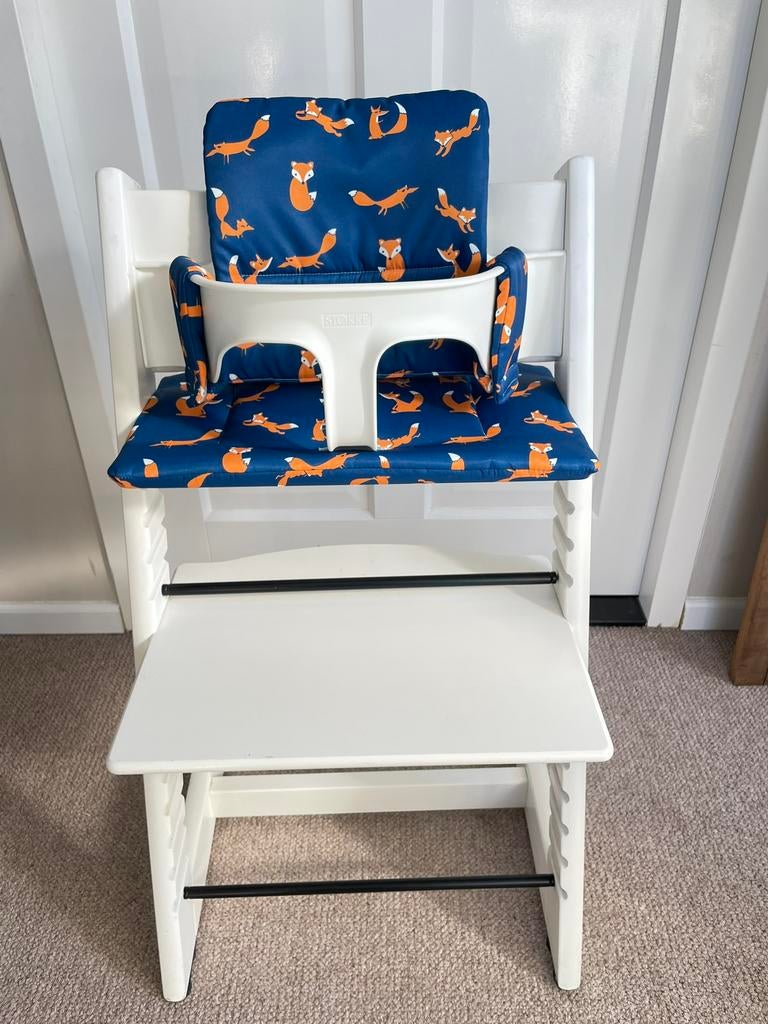 Nieuw! Vosjes Blauw Stokke Tripp Trapp stoel kussenset, Ophalen of Verzenden, Nieuw, Meegroeistoel, Gordel(s)