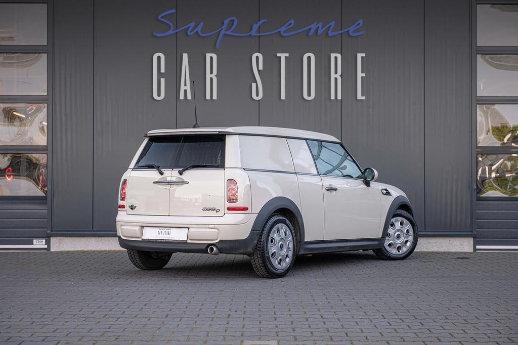 Mini Clubman 1.6 Cooper D I R55 I Clubvan! I Airco I Uniek!, Voorwielaandrijving, Gebruikt, 4 cilinders, Leder en Stof