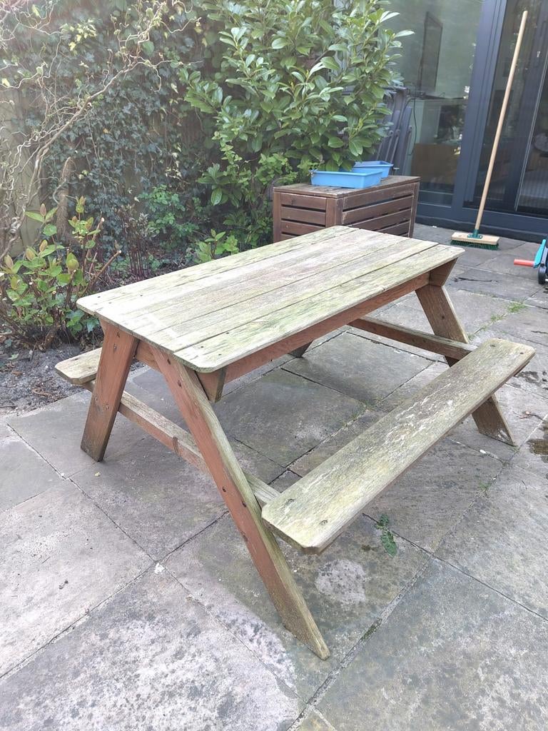 Picknicktafel kind - gratis, Ophalen, Gebruikt, Rechthoekig, Hout
