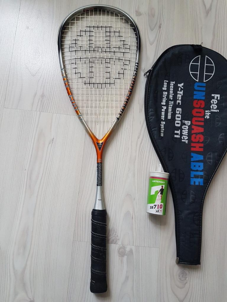 Unsquashable tecnolar titanium squash racket, Sport en Fitness, Squash, Ophalen of Verzenden, Zo goed als nieuw